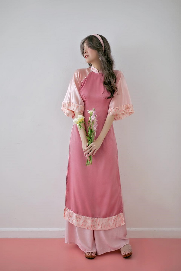 277796917_3190739821197211_5548909097788039840_n Áo dài hồng tay loe – Sumire – 89k/ngày – S – ở CN Phú Nhuận