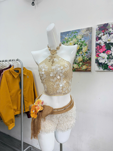5 Áo bling cổ yếm – 45k/ngày – XS S = SM