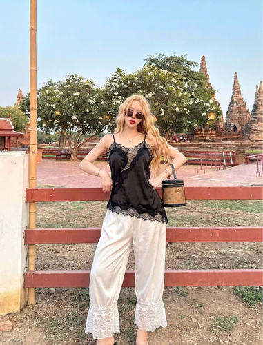 10 Set áo quần lụa phối ren – Áo 45k/ngày – Quần 55k/ngày – Freesize