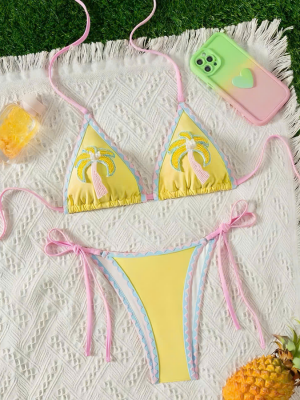 Bikini vàng viền hồng – 89k/ngày – freesz