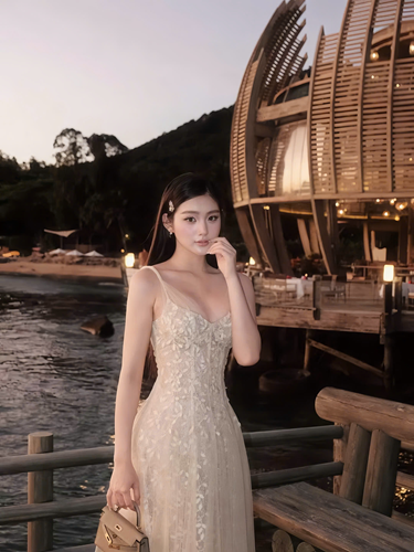 3 Đầm ren kem dáng dài – 170K/ngày – SM