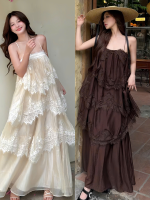 Đầm maxi ren tầng – 129K/ngày – Freesize