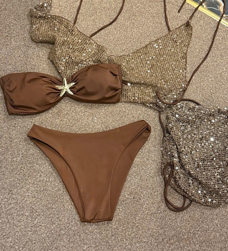 4 Set bikini lưới nâu – 89k/ngày – Freesize